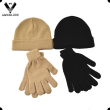 Promotional Basic Style Acrylic Knitted Beanie and Glove